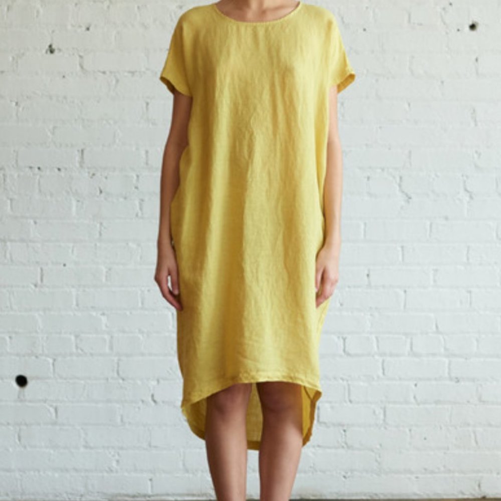 Black Crane Cocoon Dress (lemon)